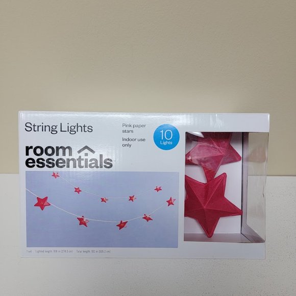 Room Essentials Accents Nib Room Essentials Pink Paper Stars String
